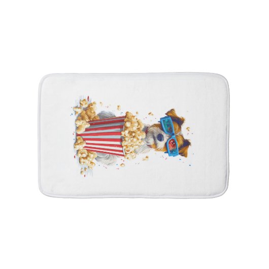 Tapis De Bain Chien de soirée cinéma Popcorn Pup (Devant)