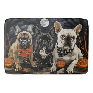 Tapis De Bain Chien de taureau français Halloween Éffrayant