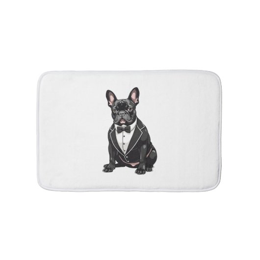 Tapis De Bain Chien de taureaux français à Tuxedo (Devant)