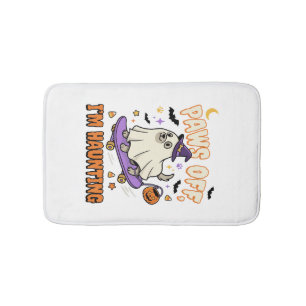 Tapis De Bain Chien d'Halloween balade de skate effrayant