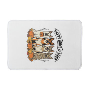 Tapis De Bain Chien d'Halloween Joyeux Howl-O-Ween Vintage Berge
