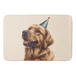 Tapis De Bain Chien d'or de l'épreuve d'anniversaire