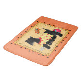 Tapis De Bain Chien écossais noir décoratif orange jaune personn (Angle)