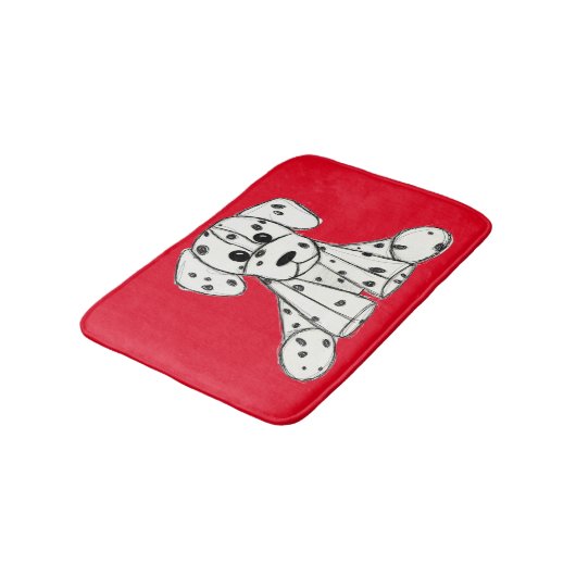 Tapis De Bain Chien en dalmate dessin simple noir (Angle)