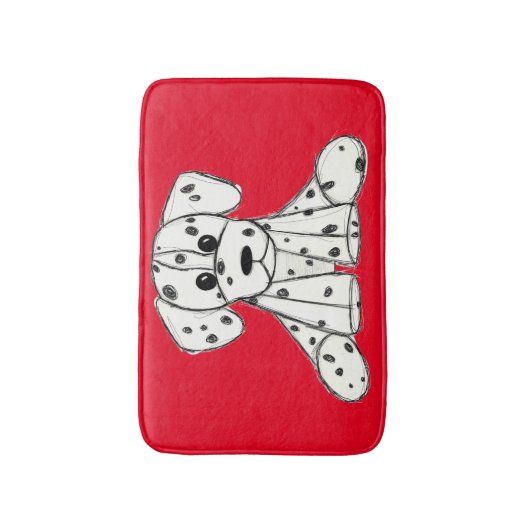 Tapis De Bain Chien en dalmate dessin simple noir (Devant (Vertical))