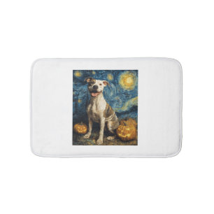 Tapis De Bain Chien mignon Pit Bull Halloween Jack O Lantern Cit