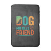 Tapis De Bain Chien Mon Meilleur Ami Design Rétro (Devant (Vertical))