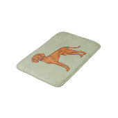 Tapis De Bain Chien Pointer Mignon Braque Hongrois Debout Vert (Angle)