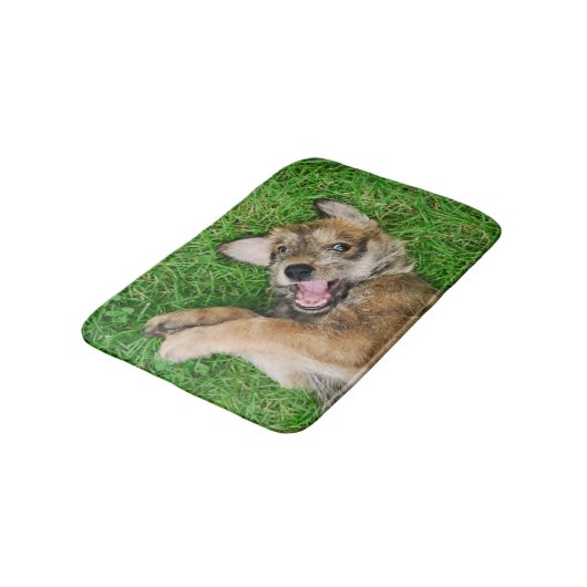 Tapis De Bain Chien riant Berger Picard Chiot (Angle)