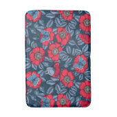 Tapis De Bain Chien rose et papillons en bleu et rouge (Devant (Vertical))