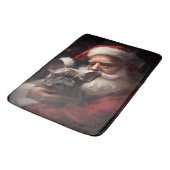 Tapis De Bain Chien-taureau français avec Noël Festif du Père No (Angle)