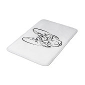 Tapis De Bain Chien tribal noir et blanc (Angle)