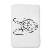 Tapis De Bain Chien tribal noir et blanc (Devant (Vertical))