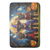 Tapis De Bain Chiens bergers allemands Citrouille Halloween drôl (devant Vertical)