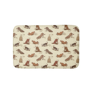Tapis De Bain Chiens creuseurs de terre - motif de vacances à la