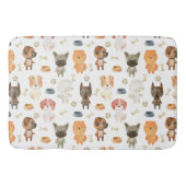 Tapis De Bain Chiens d'aquarelle. (Devant)