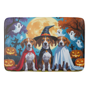 Tapis De Bain Chiens de Basenji Citrouille Halloween drôle