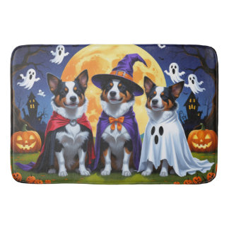 Tapis De Bain Chiens de bétail australiens Citrouille Halloween