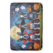Tapis De Bain Chiens de Boston Terrier Citrouille Halloween Funn (devant Vertical)