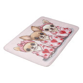 Tapis De Bain Chiens de Chihuahua de la Saint-Valentin (Angle)