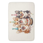 Tapis De Bain Chiens de Corgi d'anniversaire (devant Vertical)