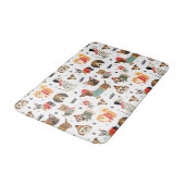 Tapis De Bain Chiens de fête dans le Motif de Sweaters de vacanc (Angle)