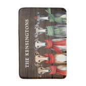 Tapis De Bain Chiens de Greyhound amusants en Écharpes d'hiver (Devant (Vertical))