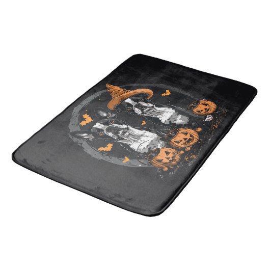 Tapis De Bain Chiens de Halloween Boston Terrier (Angle)