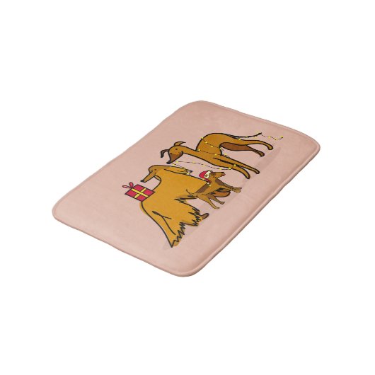 Tapis De Bain Chiens de Noël (Angle)