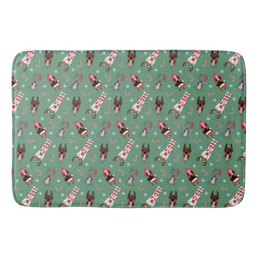 Tapis De Bain Chiens de Noël Dobermann (Devant)