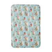 Tapis De Bain Chiens de Noël en Motif d'Écharpes douillettes (Devant (Vertical))