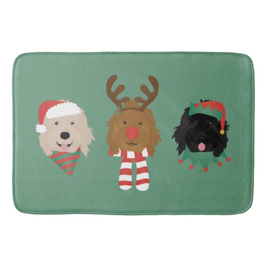 Tapis De Bain Chiens de Noël Goldendoodle (Devant)