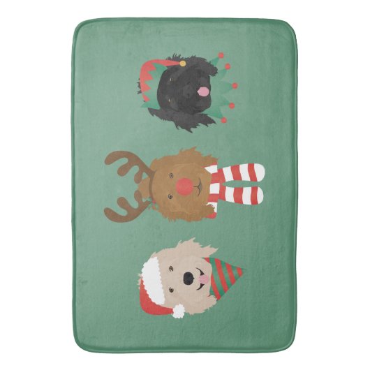Tapis De Bain Chiens de Noël Goldendoodle (devant Vertical)