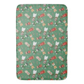 Tapis De Bain Chiens de Noël Motif Rouge Vert (devant Vertical)