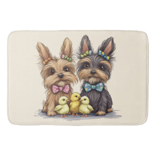 Tapis De Bain Chiens de Pâques Yorkshire Terrier