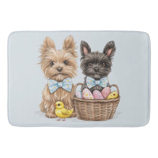 Tapis De Bain Chiens de Pâques Yorkshire Terrier (Devant)