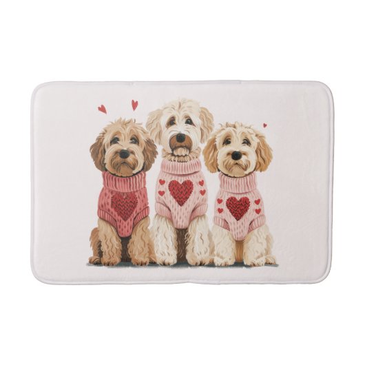 Tapis De Bain Chiens de Valentines Goldendoodle (Devant)
