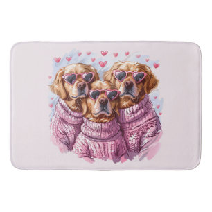 Tapis De Bain Chiens Golden Retriever pour la Saint-Valentin