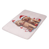 Tapis De Bain Chiens Goldendoodle de Noël (Angle)