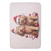 Tapis De Bain Chiens Goldendoodle de Noël (devant Vertical)