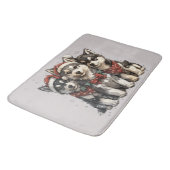 Tapis De Bain Chiens Husky de Noël (Angle)