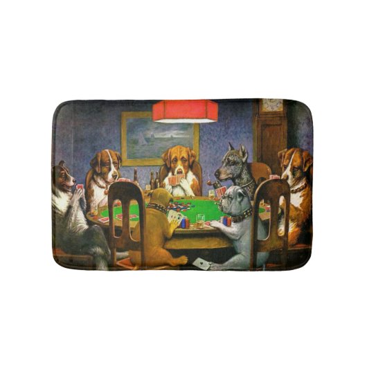 Tapis De Bain Chiens jouant au poker (Devant)