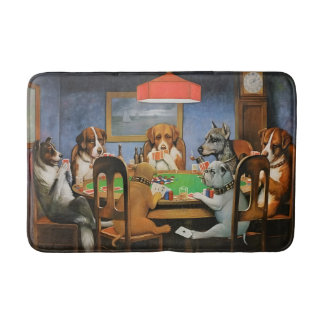 Tapis De Bain Chiens jouant au Poker par Cassius Marcellus Cooli