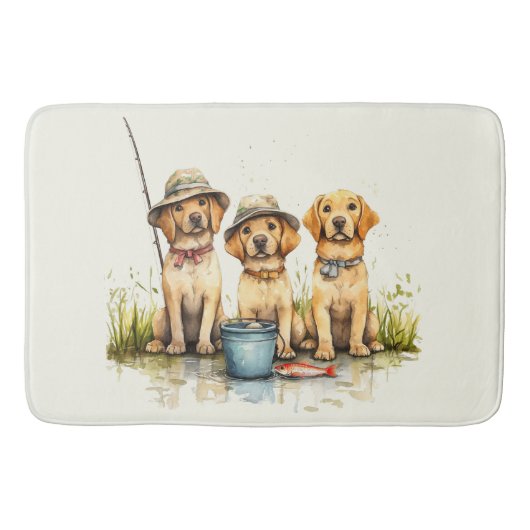 Tapis De Bain Chiens Labrador Retriever à la pêche (Devant)