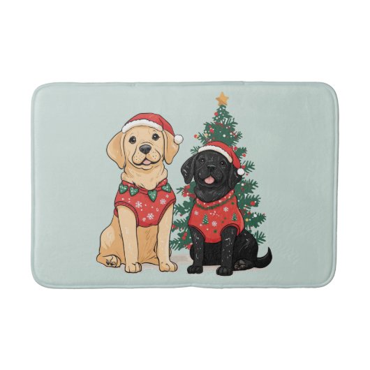 Tapis De Bain Chiens Labrador Retriever de Noël (Devant)