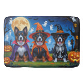 Tapis De Bain Chiens Malinois belges Citrouille Halloween Funny (Devant)