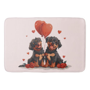 Tapis De Bain Chiens Rottweiler de la Saint-Valentin