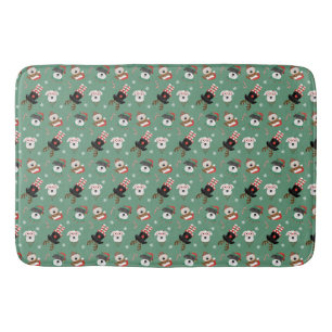 Tapis De Bain Chiens Schnauzer de Noël