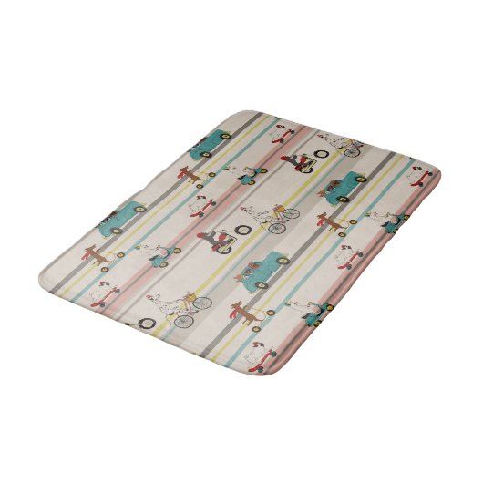 Tapis De Bain Chiens se déplaçant dans les véhicules Motif (Angle)