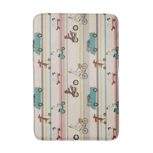 Tapis De Bain Chiens se déplaçant dans les véhicules Motif (Devant (Vertical))